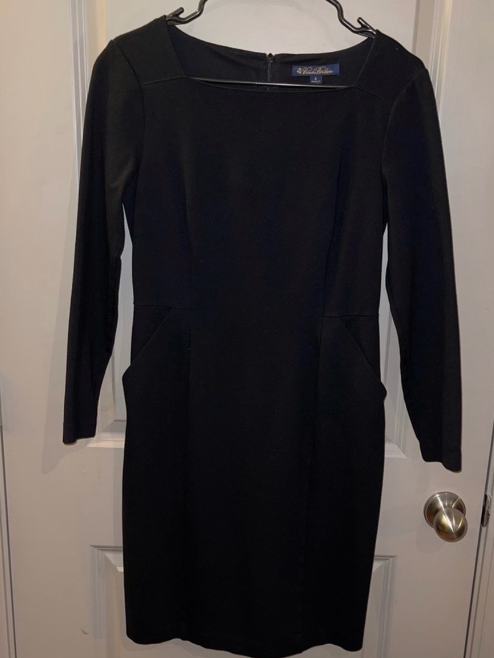 ⭐️Brooks Brothers Black Long-Sleeve Sheath Dress